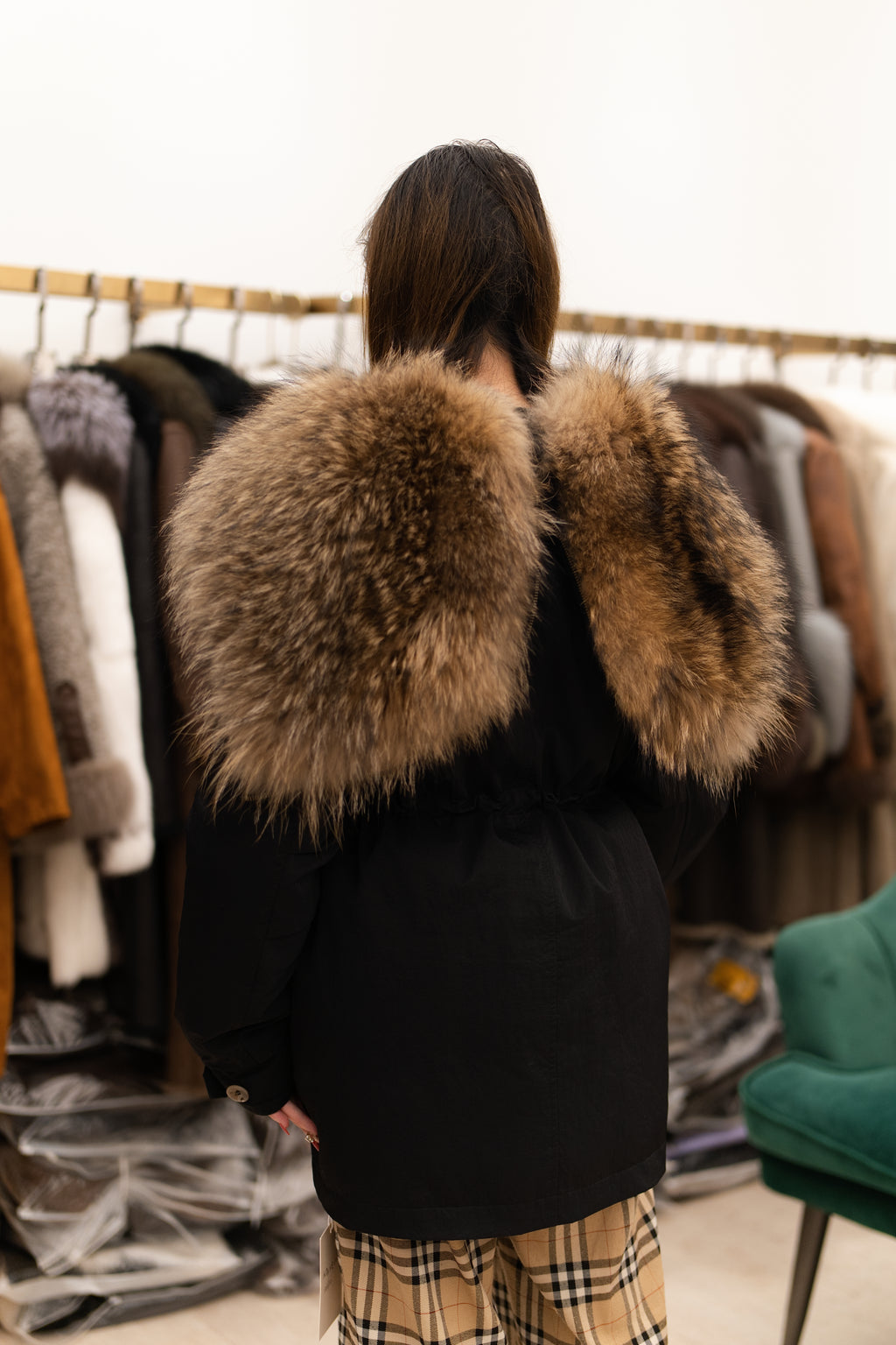 The Mink Fur Trimmed Belted Coat
