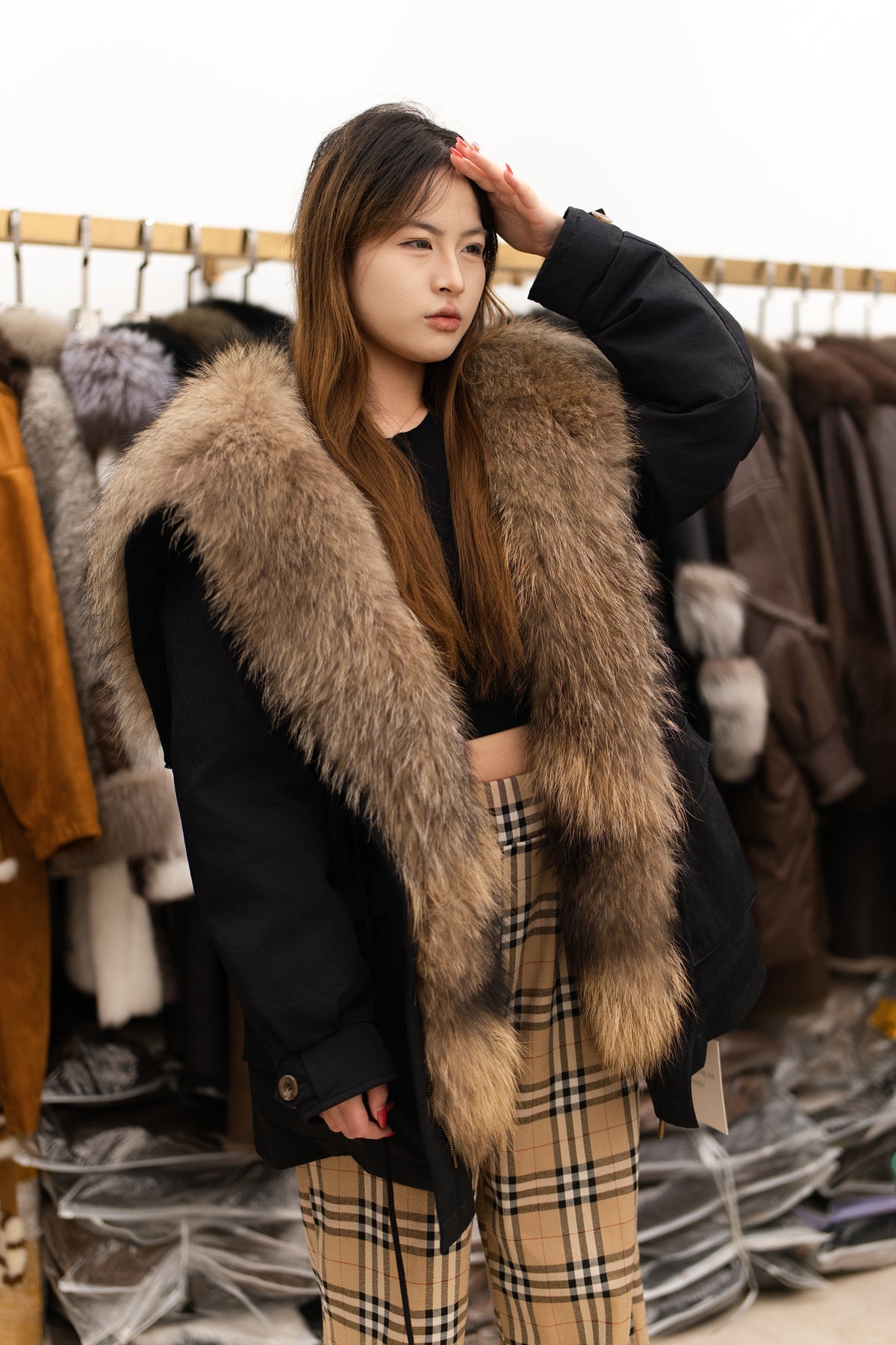 The Mink Fur Trimmed Belted Coat