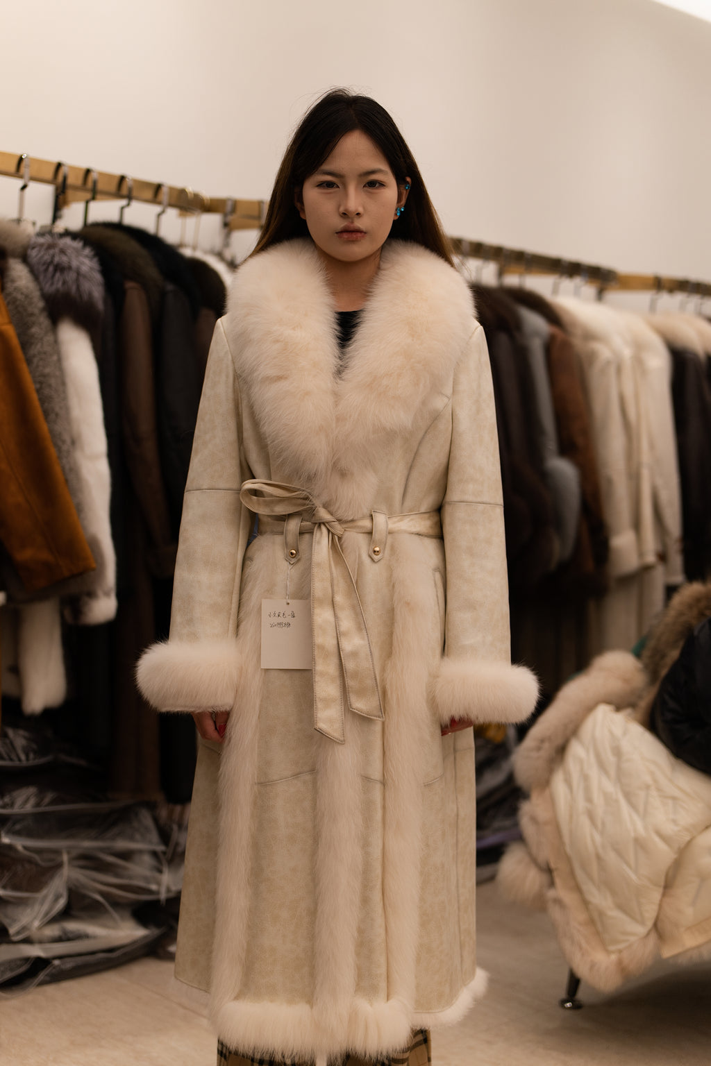 The Longline Fur Collar Mink Coat