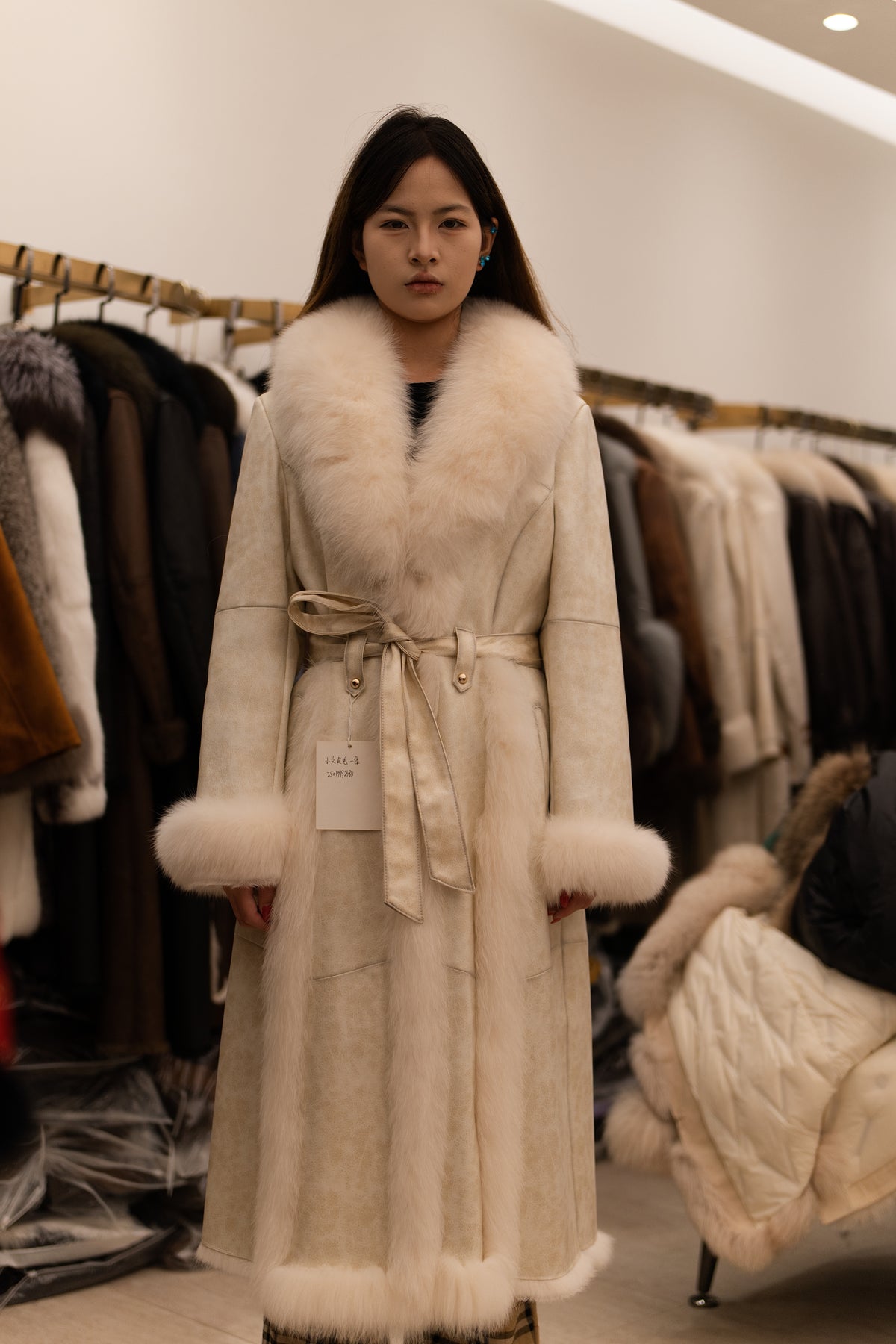 The Longline Fur Collar Mink Coat