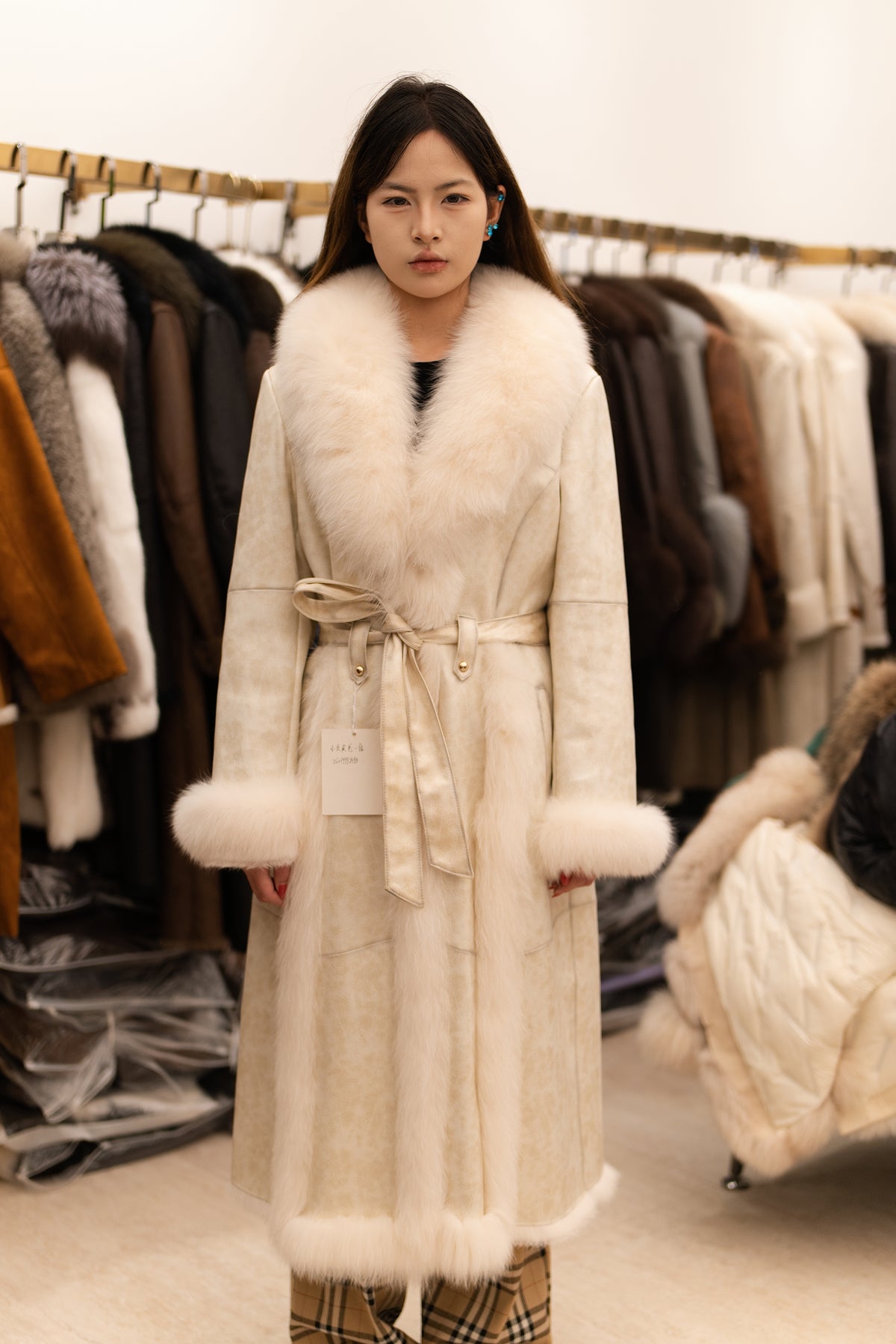 The Longline Fur Collar Mink Coat