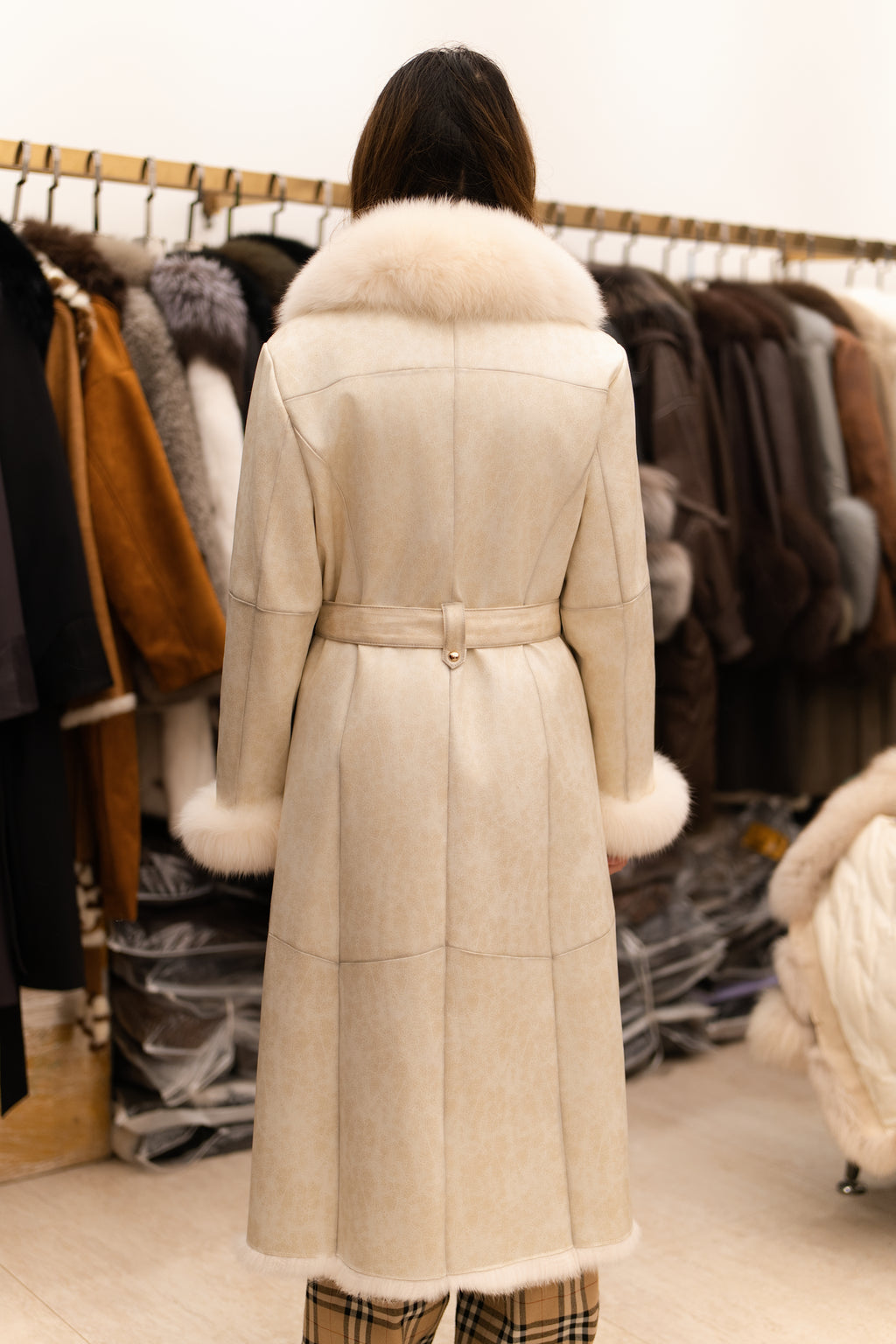 The Longline Fur Collar Mink Coat