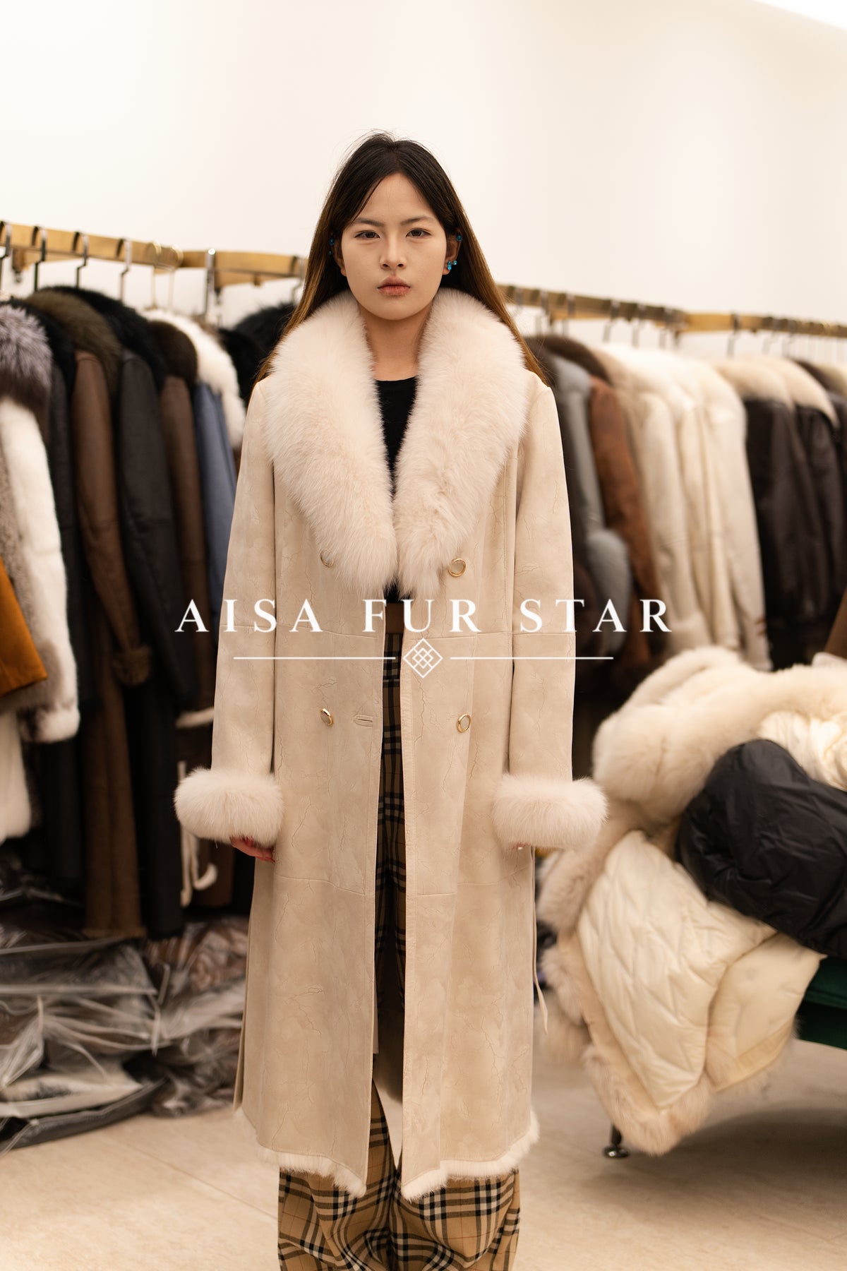The Fur Collar Longline Mink Coat