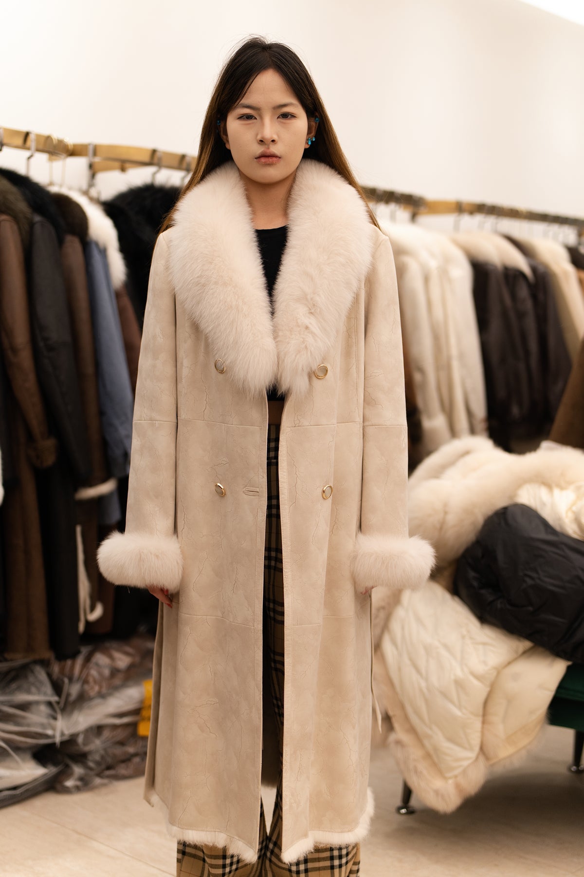 The Fur Collar Longline Mink Coat