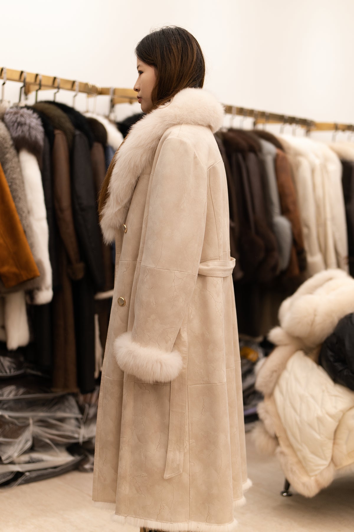 The Fur Collar Longline Mink Coat