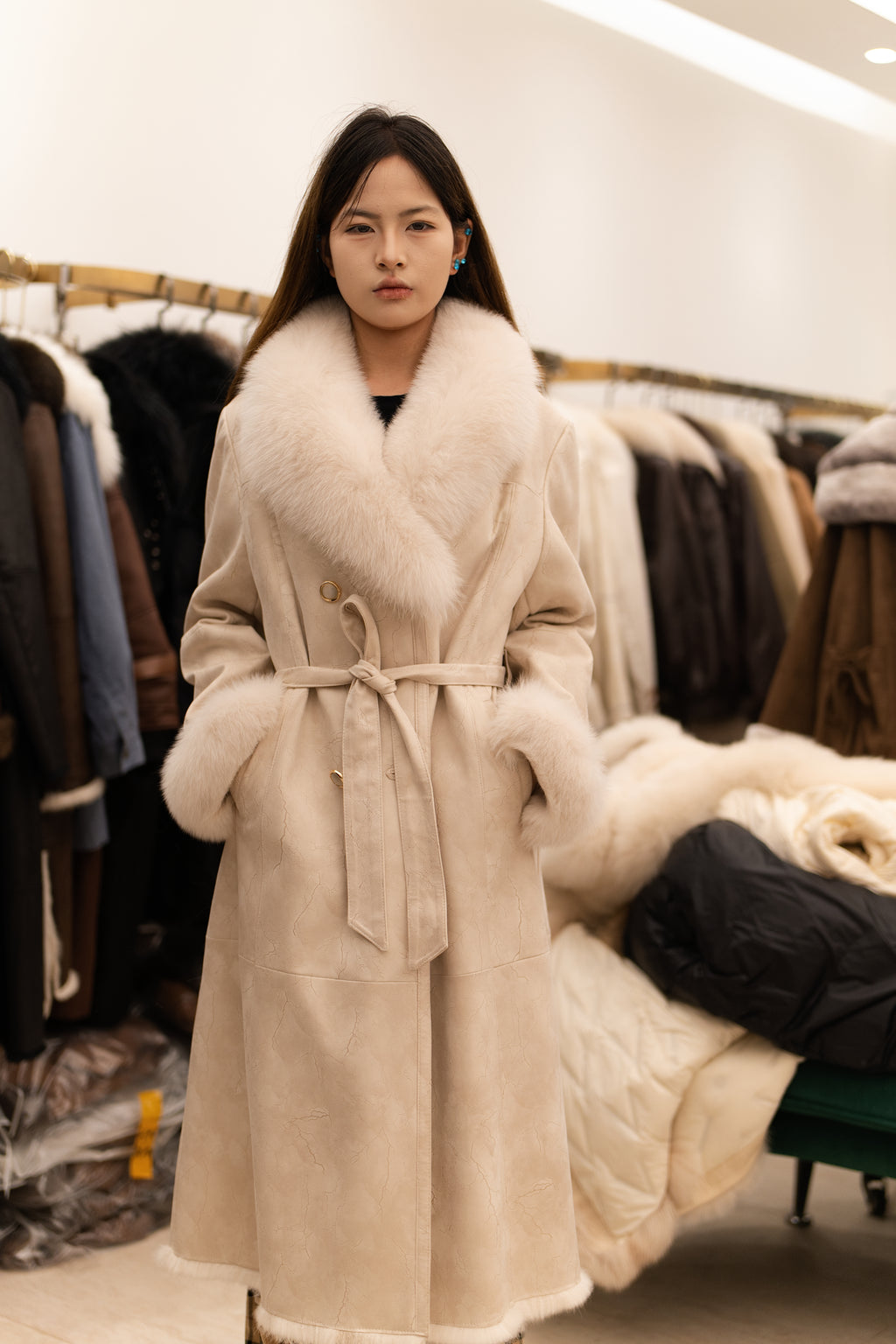 The Fur Collar Longline Mink Coat