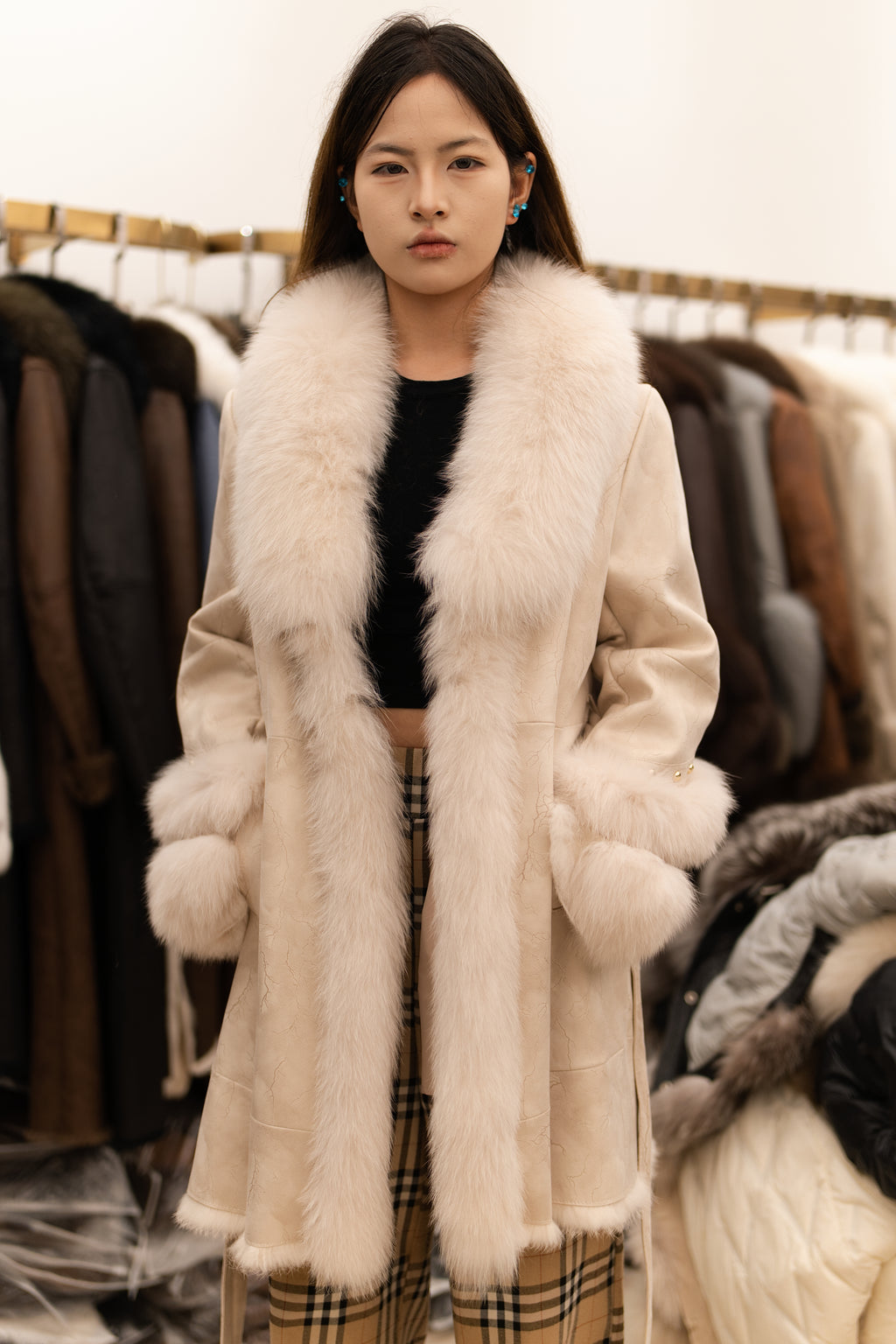 The Fur Collar Longline Mink Coat