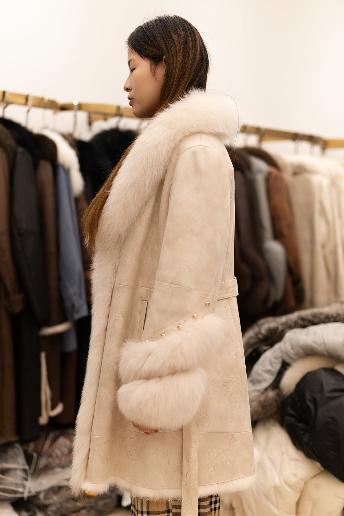 The Fur Collar Longline Mink Coat