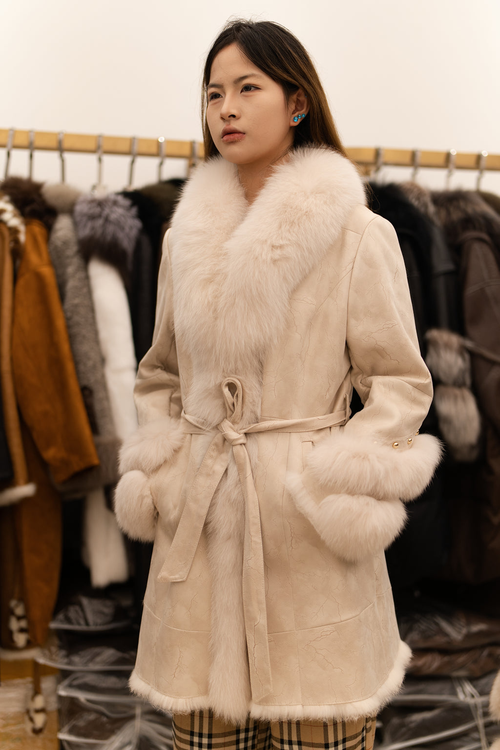 The Fur Collar Longline Mink Coat