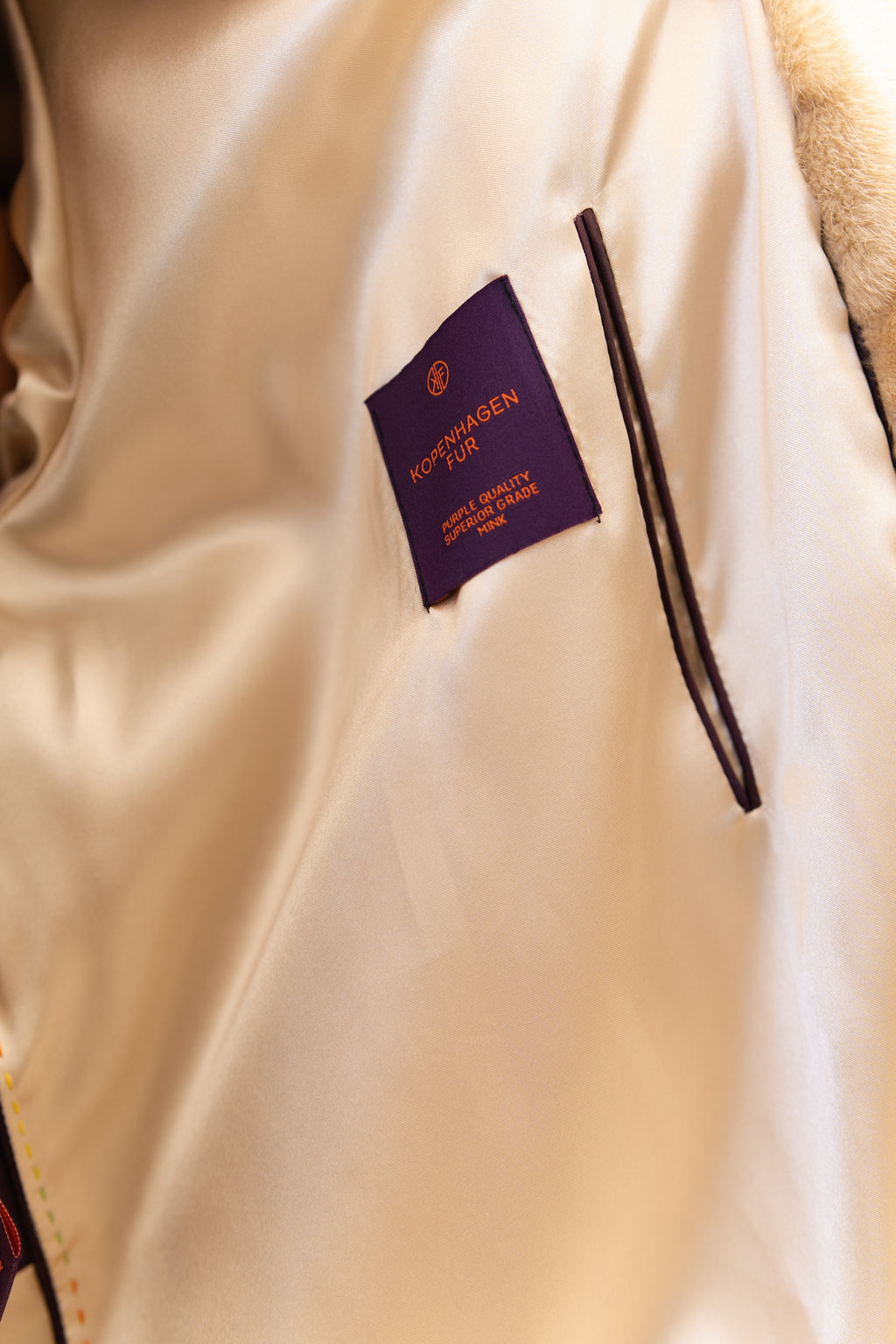 Sand Beige Horizontal Panel Mink Coat