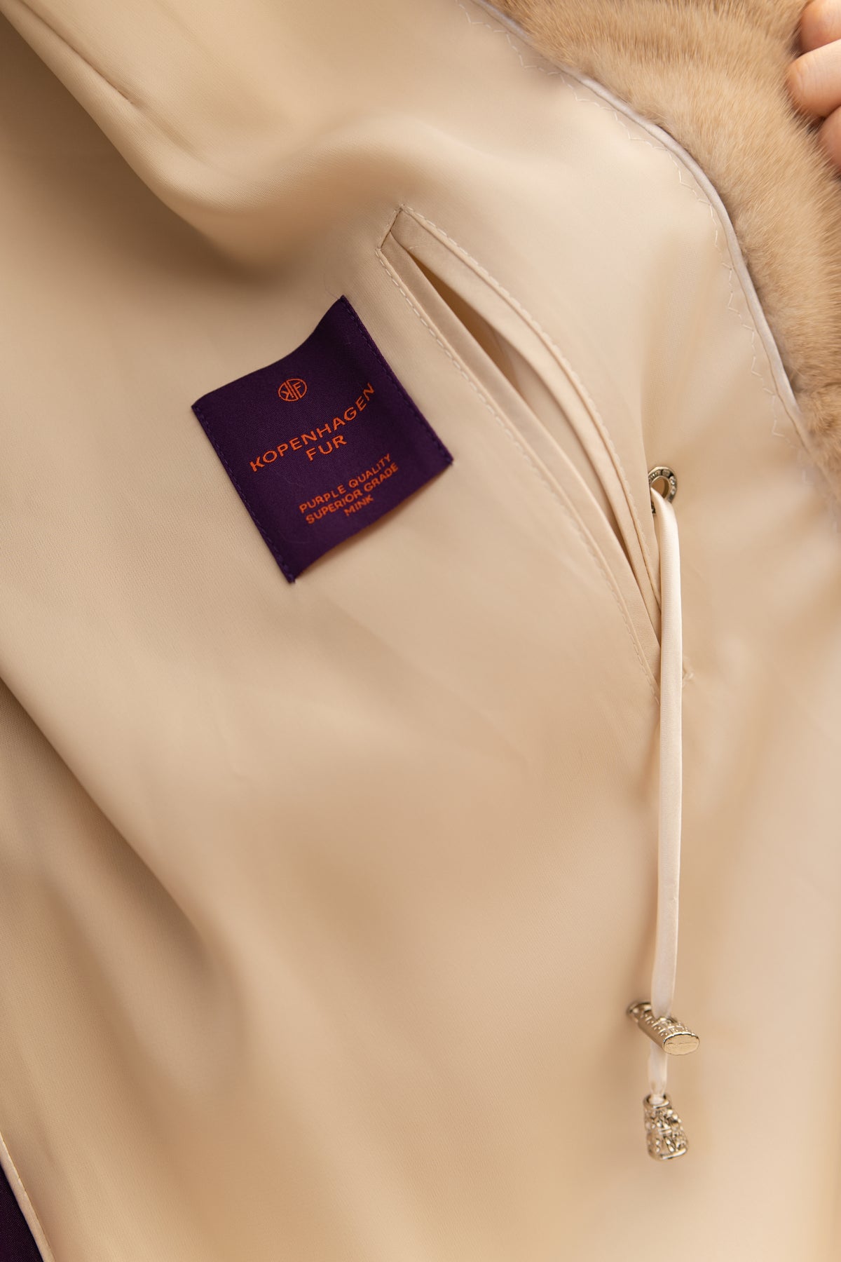 Warm Camel Longline Shawl Collar Mink Coat