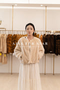 The Collarless Cropped Mink Coat