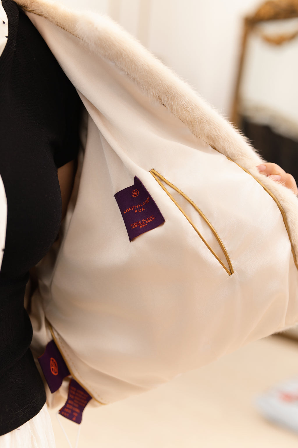 The Collarless Cropped Mink Coat